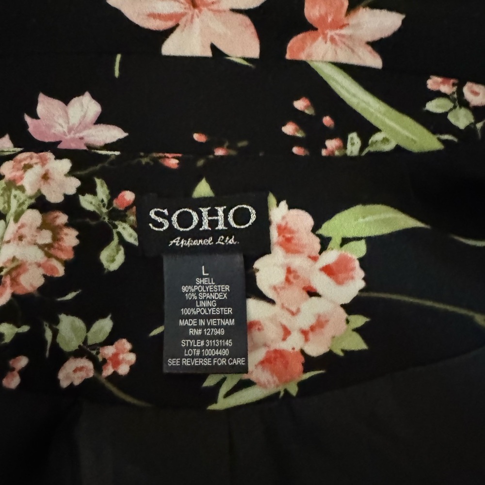 Soho Apparel Black Floral Jacket - Picture 6 of 6